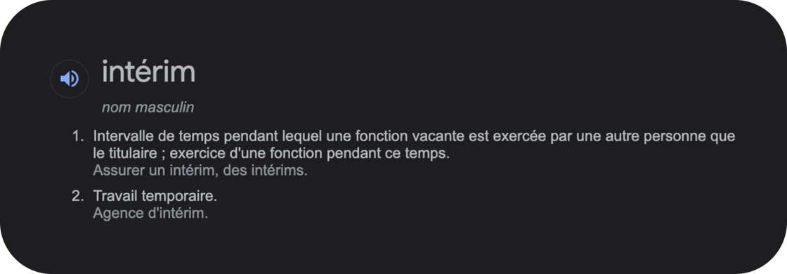 Définition de l'intérim